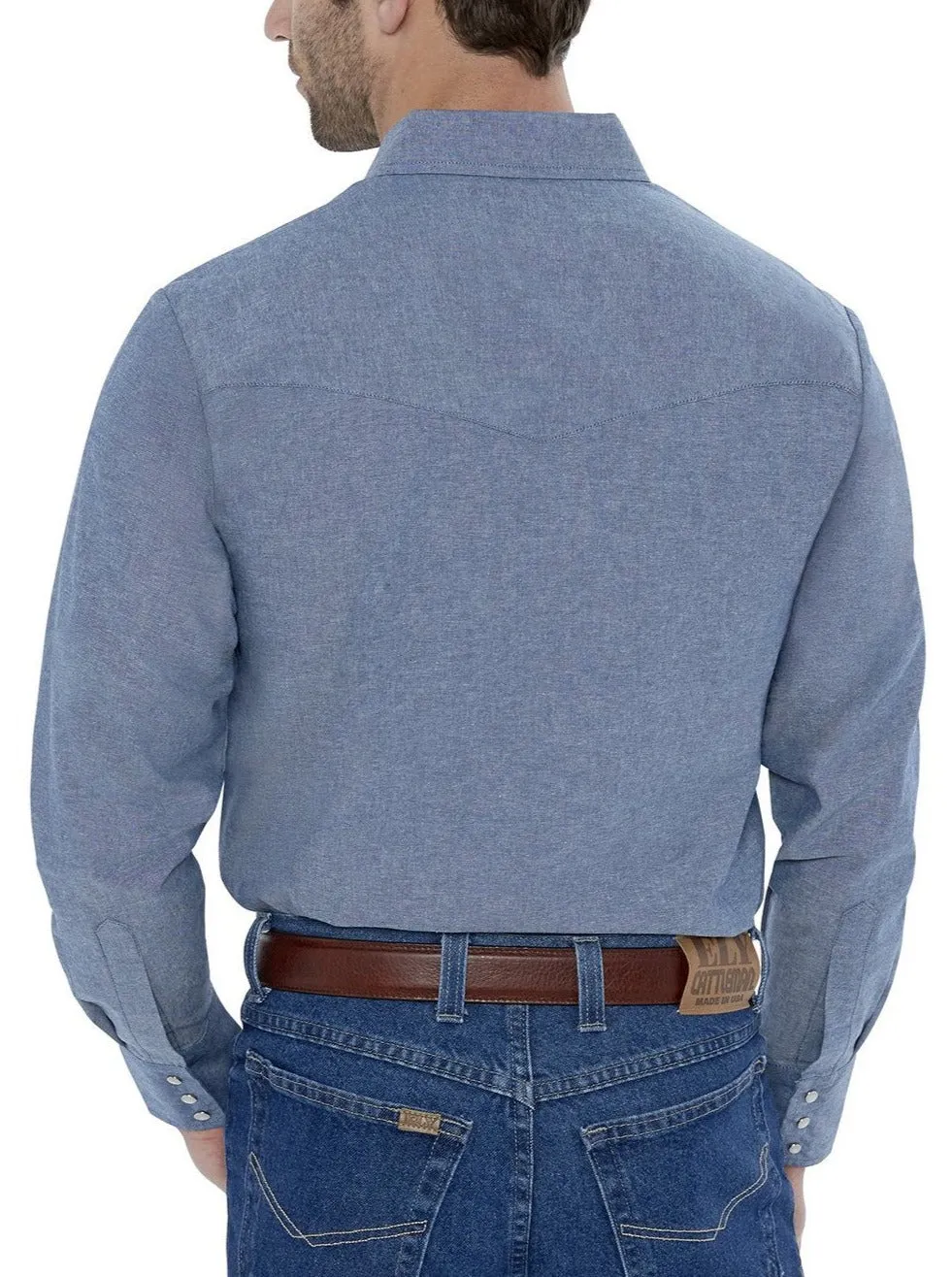 Men's Ely Cattleman Long Sleeve Chambray Western Snap Shirt