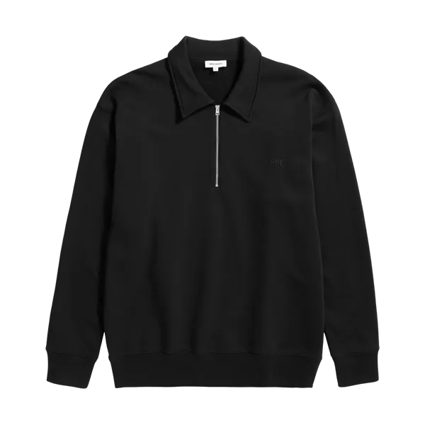 Norse Projects Ketel Norse Logo Half Zip - Black