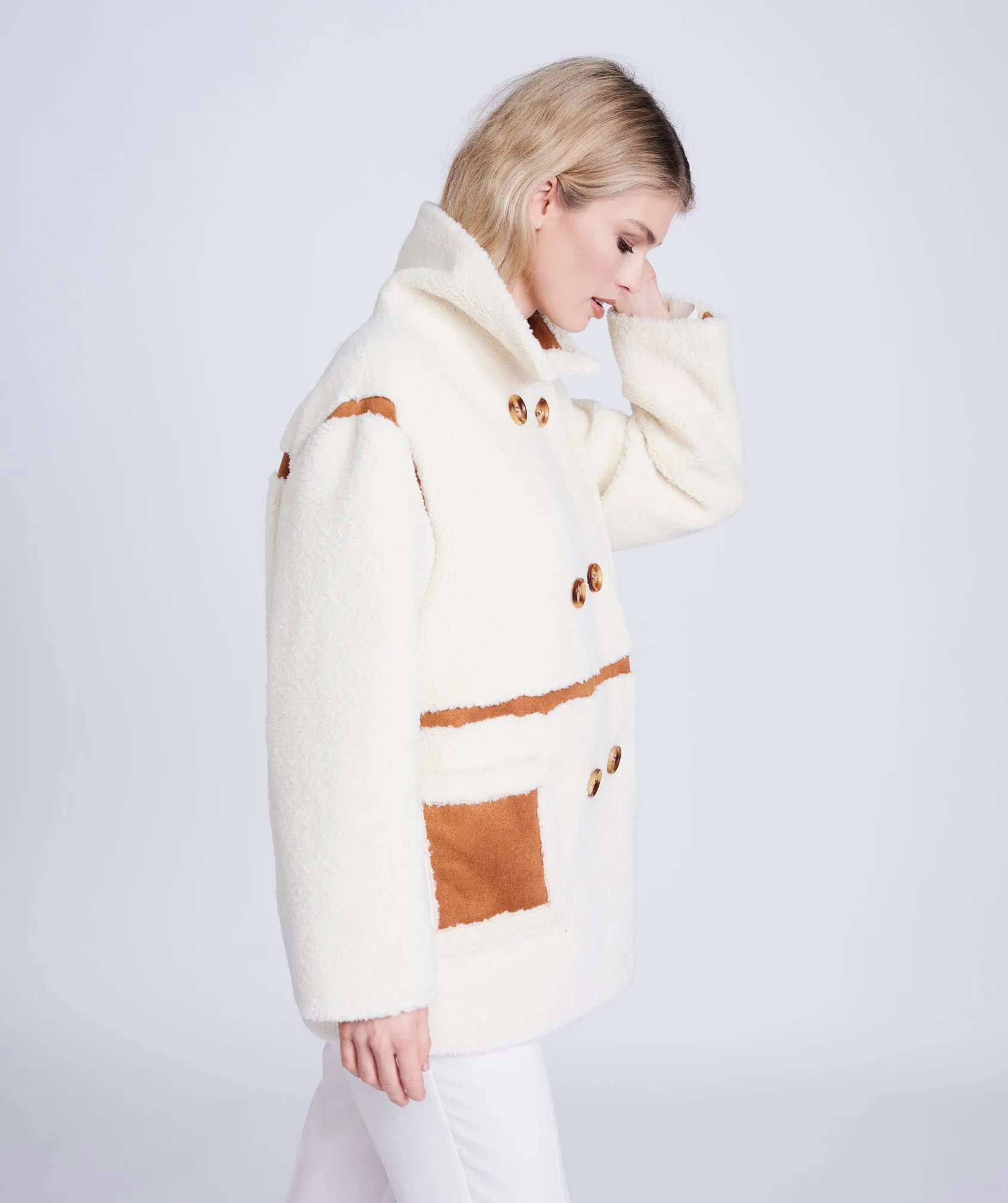 Phoenix Coat - Cream/Tan